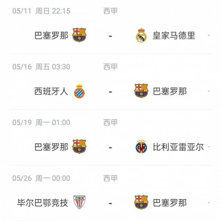 皇萨剩余西甲赛程：将直接对话，巴萨需战毕巴黄潜，皇马赛程更易